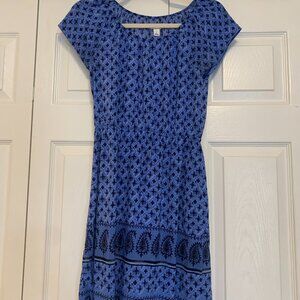 Old Navy Small Flutter Sleeve Rayon Blue Dress Knee Length